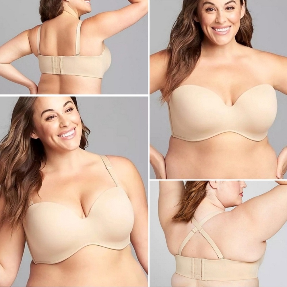 CACIQUE Smooth Boost Strapless Multi-Way Convertible Bra 44D